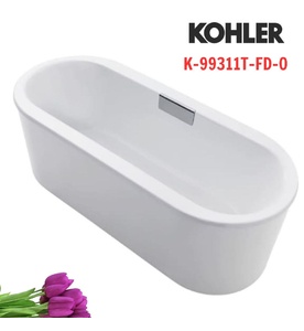 Bồn tắm đặt sàn gang tráng men 1.7m gồm bộ xả Kohler Volute K-99311T-FD-0