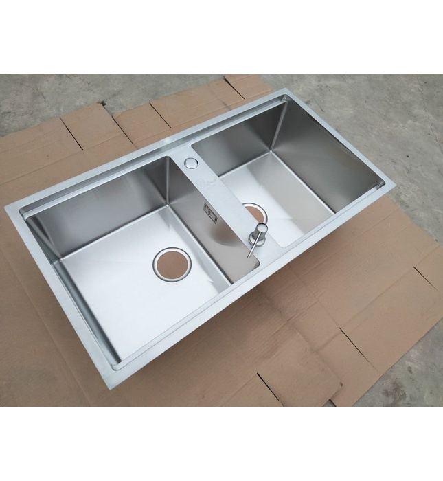 Chậu rửa bát đúc 2 hố cân SUS304 Lifusi VNS-8248GC