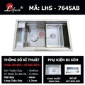 Chậu rửa bát đúc 1 hố âm bàn SUS304 Lifusi LHS-7645AB