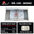 Chậu rửa bát đúc 2 hố cân SUS304 Lifusi LHS-8650GC