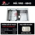 Chậu rửa bát đúc 1 hố SUS304 Lifusi VNS-6845
