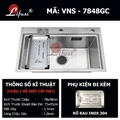 Chậu rửa bát đúc 1 hố SUS304 Lifusi VNS-7848GC