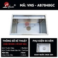 Chậu rửa bát đúc 1 hố ầm bàn SUS304 Lifusi VNS-AB7848GC