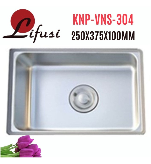 Khay nước phụ inox 304 Lifusi KNP-VNS304 250x375mm