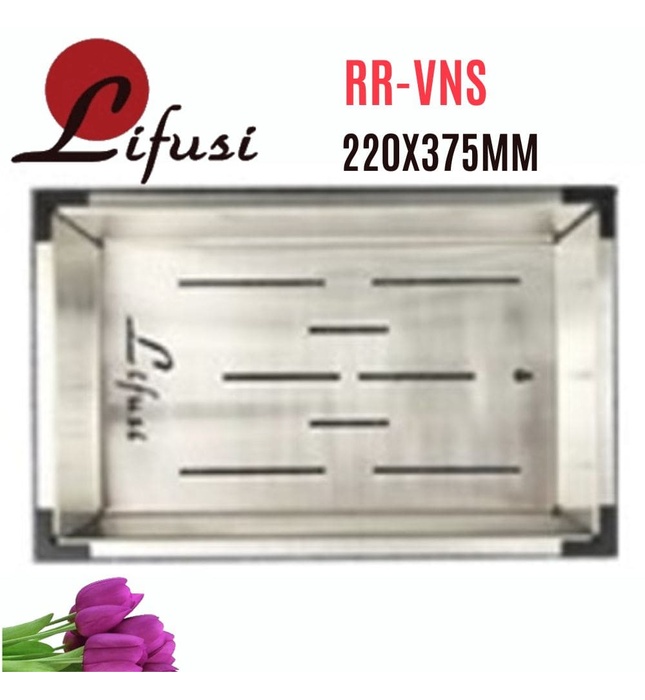 Rổ rau inox 304 Lifusi RR-VNS 220x375mm