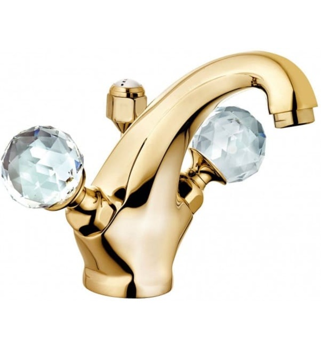 Vòi lavabo nóng lạnh 1 chân vàng 2 núm xoay Adlon Kludi 5101045G4