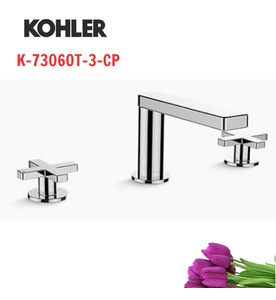 Vòi chậu rửa tay chỉnh kép, tay chỉnh dạng chữ thập Kohler Composed K-73060T-3-CP