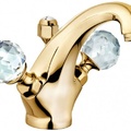 Vòi lavabo nóng lạnh 1 chân vàng 2 núm xoay Adlon Kludi 5101045G4