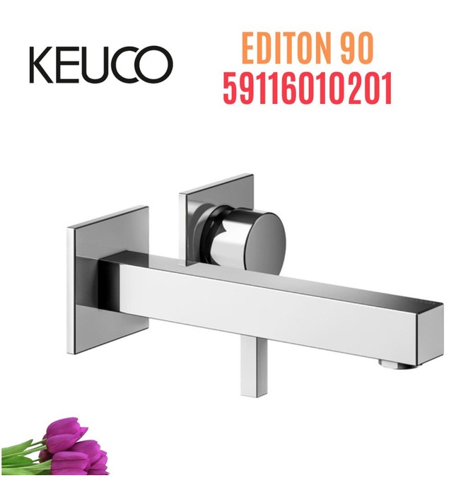 Vòi lavabo nóng lạnh âm tường Đức Keuco Edition 90 59116010201