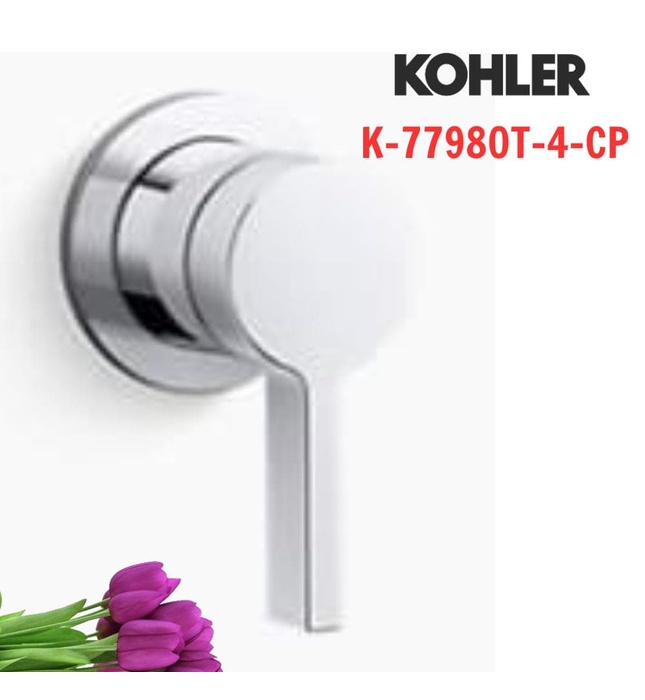 Tay chỉnh đơn gắn tường Kohler Components K-77980T-4-CP