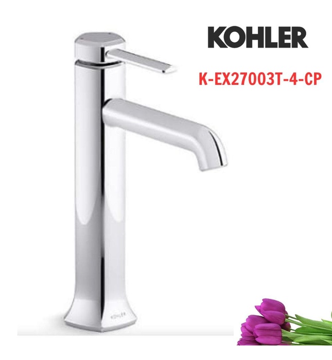 Vòi chậu rửa tay thân cao chỉnh đơn Kohler Occasion K-EX27003T-4-CP