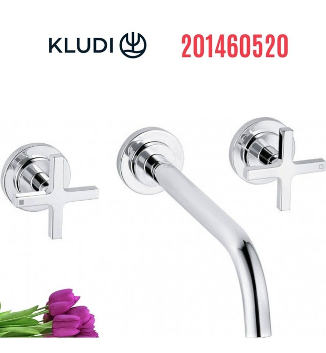 Vòi lavabo âm tường 3 chân Kludi Nova Fonte 201460520