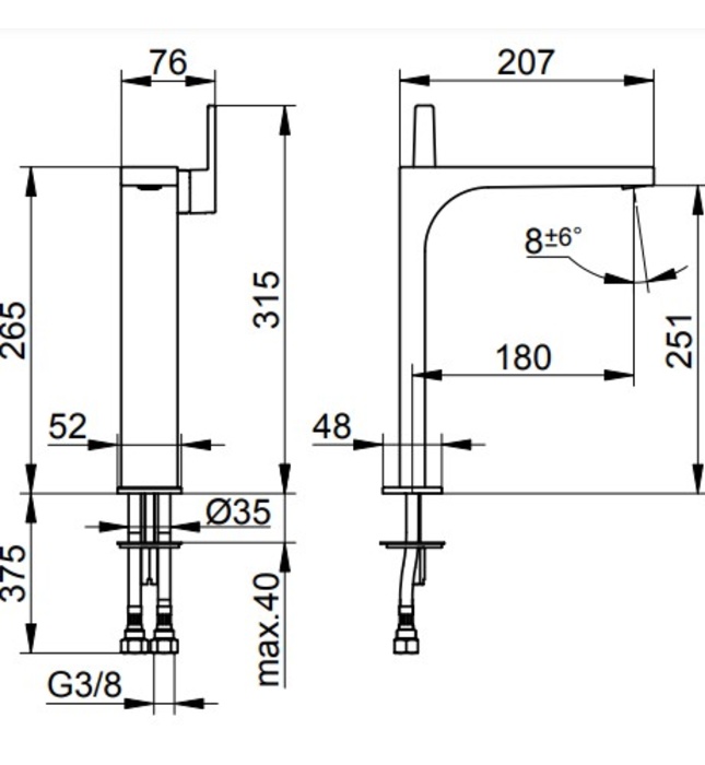 Vòi lavabo nóng lạnh Đức Keuco Edition 11 51102010103