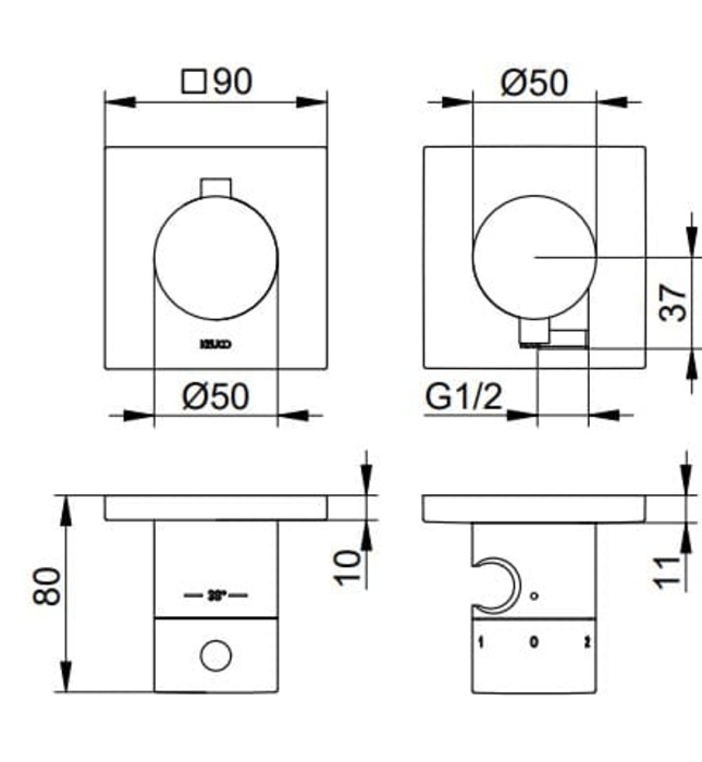 Bộ trộn âm tường đen Đức Keuco Edition 11 51153131232
