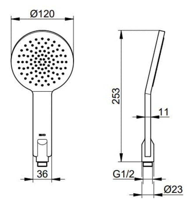 Bát sen cầm tay đen Keuco Edition 11 51180130300