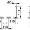 Vòi sen bồn tắm 4 chân vàng Keuco Edition 11 51130030100