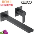 Vòi lavabo nóng lạnh âm tường đen Đức Keuco Edition 11 5116130202
