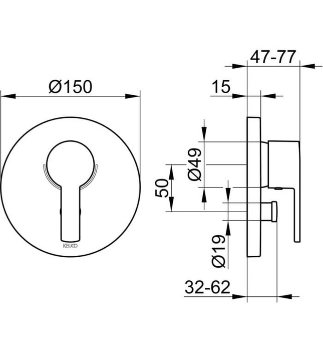 Mặt nạ bộ trộn âm tường Đức Keuco Plan Blue 53972010181