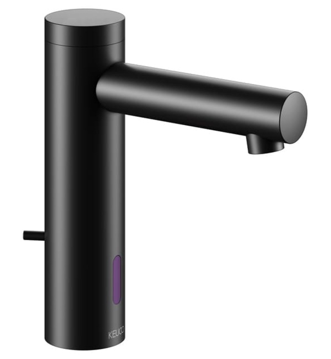 Vòi lavabo đen nóng lạnh cảm ứng dùng pin Đức Keuco Ixmo 59511371100