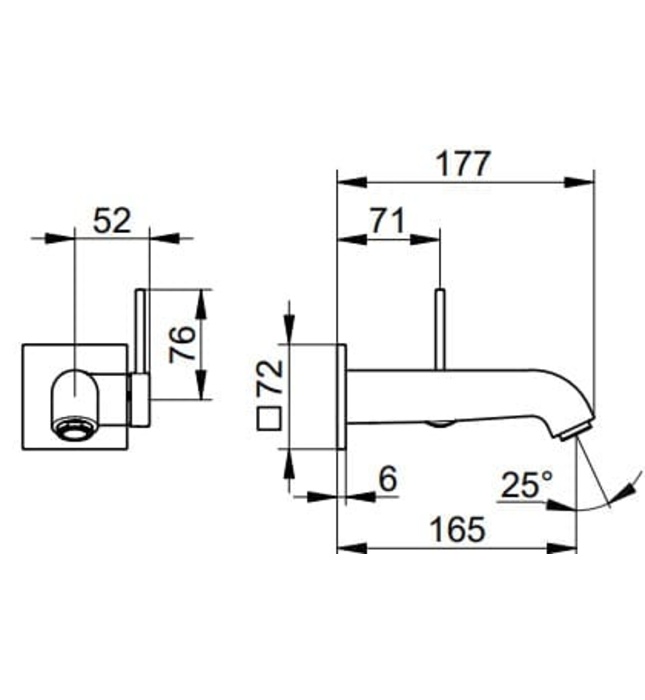 Vòi nóng lạnh âm tường 1 chân Đức Keuco Ixmo 59516010202