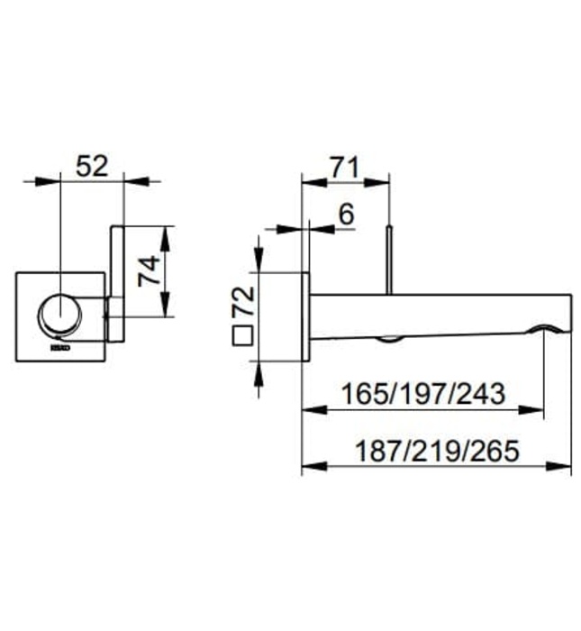 Vòi nóng lạnh âm tường 1 chân Đức Keuco Ixmo 59516011102