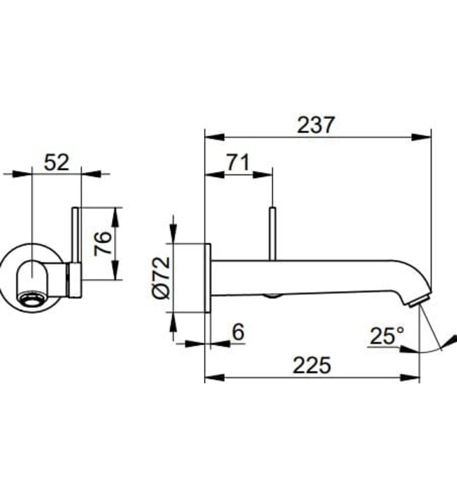 Vòi nóng lạnh âm tường 1 chân Đức Keuco Ixmo 59516011201