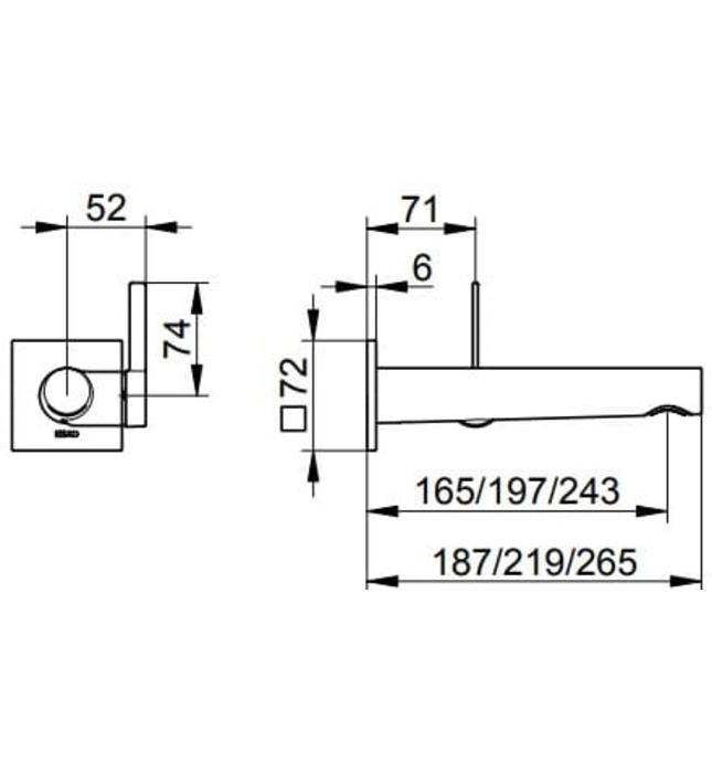 Vòi nóng lạnh âm tường 1 chân Đức Keuco Ixmo 59516012102
