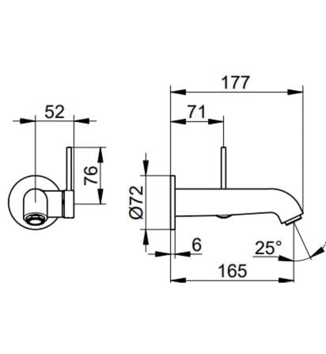 Vòi nóng lạnh âm tường 1 chân đen Đức Keuco Ixmo 59516370201