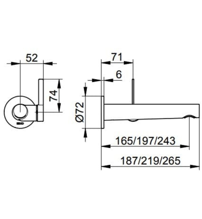 Vòi nóng lạnh âm tường 1 chân đen Đức Keuco Ixmo 59516372101