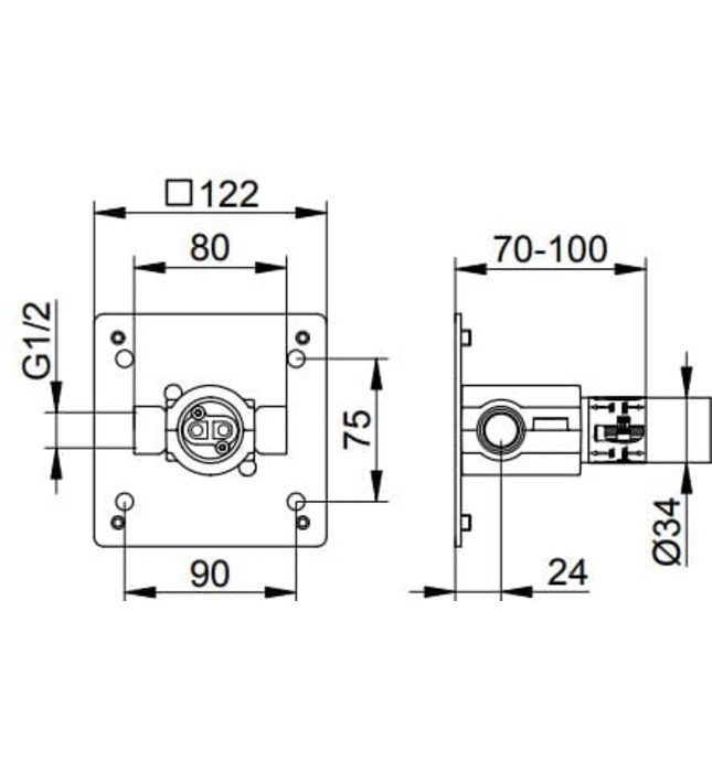 Cục âm cho vòi âm tường Đức Keuco 59916000075