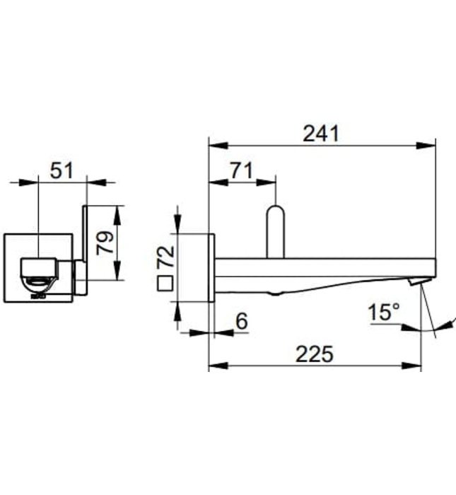 Vòi nóng lạnh âm tường 1 chân Đức Keuco Ixmo 59516011302