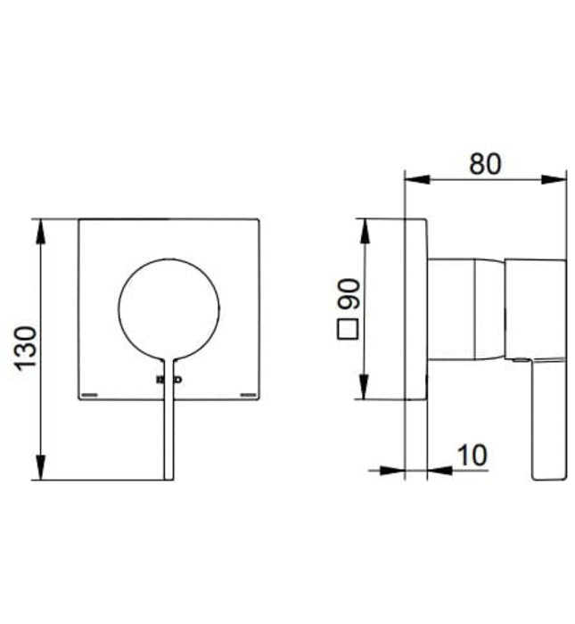 Bộ trộn sen tắm nóng lạnh đen 1 chân Đức Keuco Ixmo 59551379502