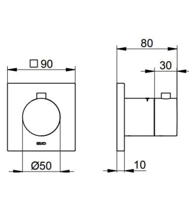 Bộ trộn nhiệt độ âm tường 1 chân vàng Đức Keuco Ixmo 59553030002