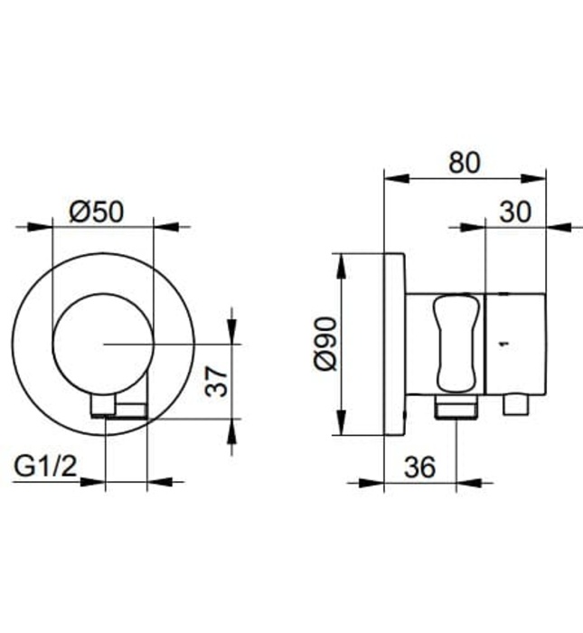 Cút nối chuyển hướng 2 đường nước đen Đức Keuco 59557131201