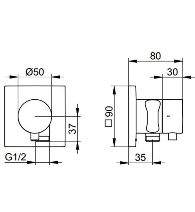 Cút nối chuyển hướng 2 đường nước vàng Đức Keuco 59557031202