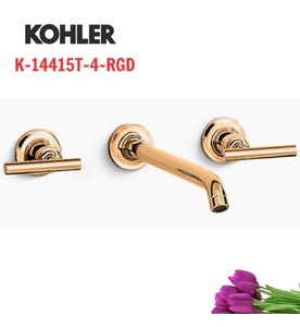 Vòi chậu rửa gắn tường Kohler Purist K-14415T-4-RGD