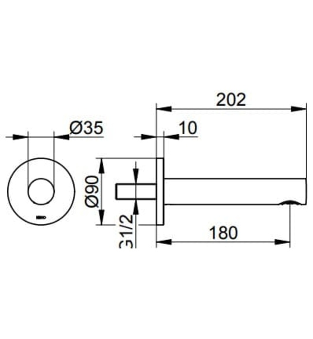 Đầu xả bồn tắm 1 chân âm tường Keuco Standard 59545010101