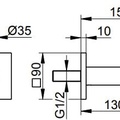 Đầu xả bồn tắm 1 chân âm tường Keuco Standard 59545010002