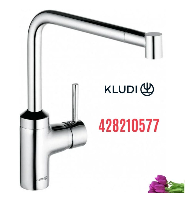 Vòi rửa bát nóng lạnh dây rút Kludi L-INE-S 428210577