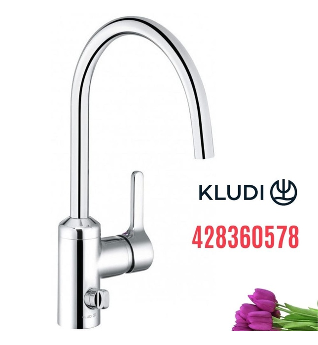 Vòi chậu rửa bát cần cứng nóng lạnh Kludi Binggo Star 428360578