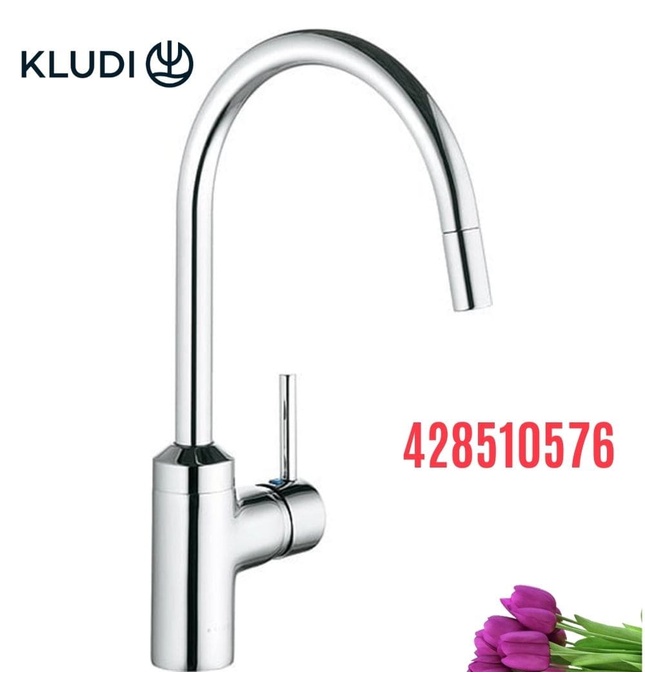 Vòi chậu rửa bát cần cứng nóng lạnh Kludi Bozz 428510576