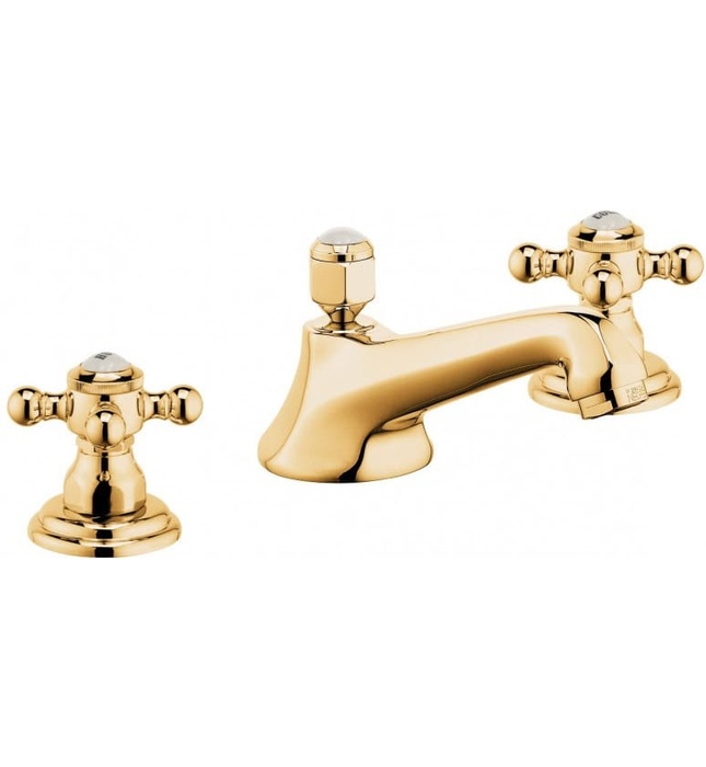 Vòi lavabo nóng lạnh 3 chân mạ vàng Kludi Adlon 510464520