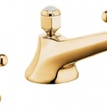 Vòi lavabo nóng lạnh 3 chân mạ vàng Kludi Adlon 510464520