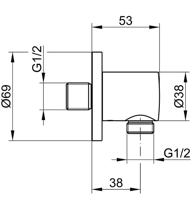 Bộ cút nối sen âm tường đen Đức Keuco Plan 54917130000