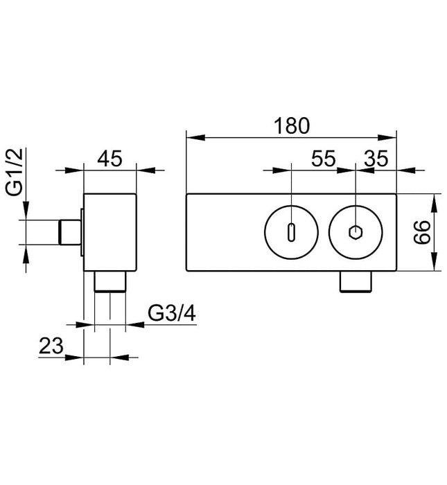 Bộ cút nối sen âm tường đen Đức Keuco 59993130000