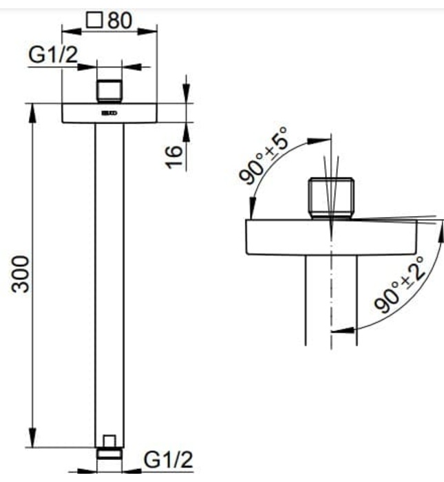 Tay sen phun mưa âm trần Đức Keuco 53089010302 Edition 300