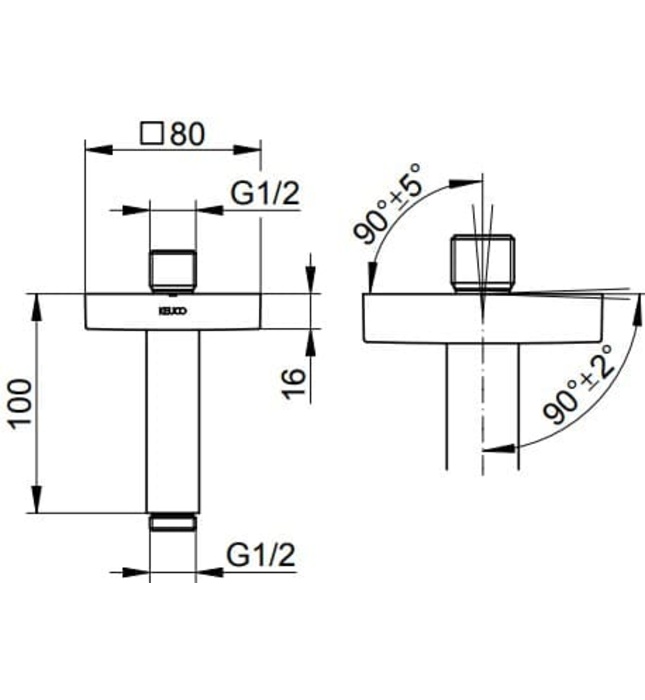 Tay sen phun mưa âm trần đen Đức Keuco 53089130102 Edition 300
