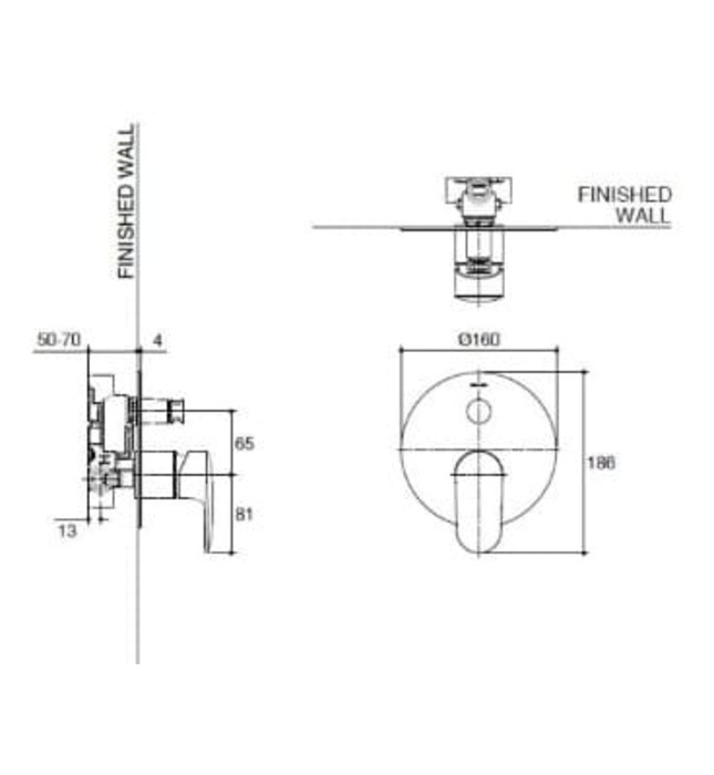 Mặt nạ điều khiển sen tắm âm tường 2 chiều Kohler K-26476T-4-SN