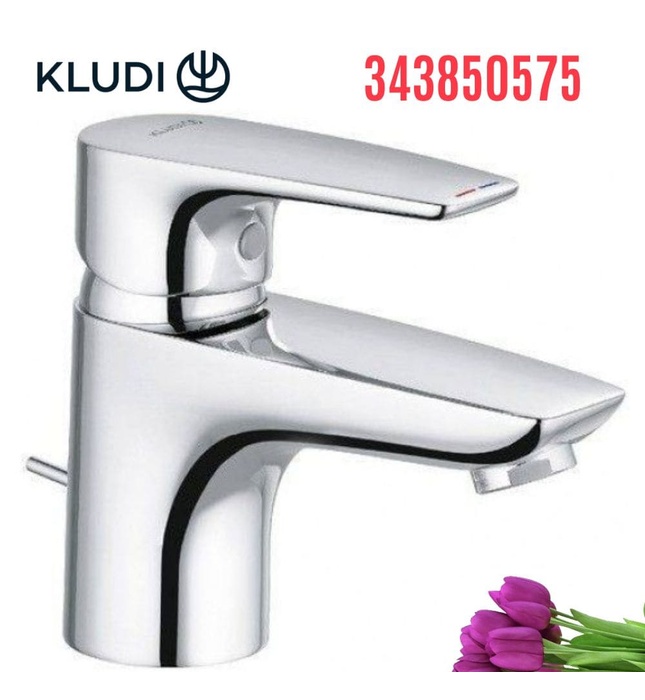 Vòi lavabo nóng lạnh 1 chân Kludi Pure & Solid 343850575