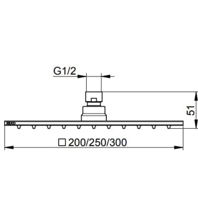 Bát sen phun mưa vuông Keuco 59986010202 (250mm)